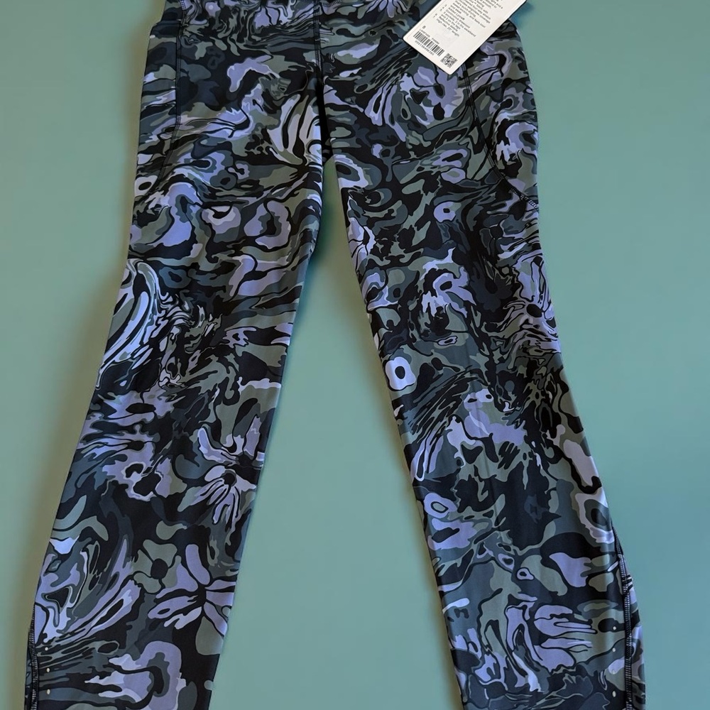lululemon athletica Blue and Black Patterned Leggings